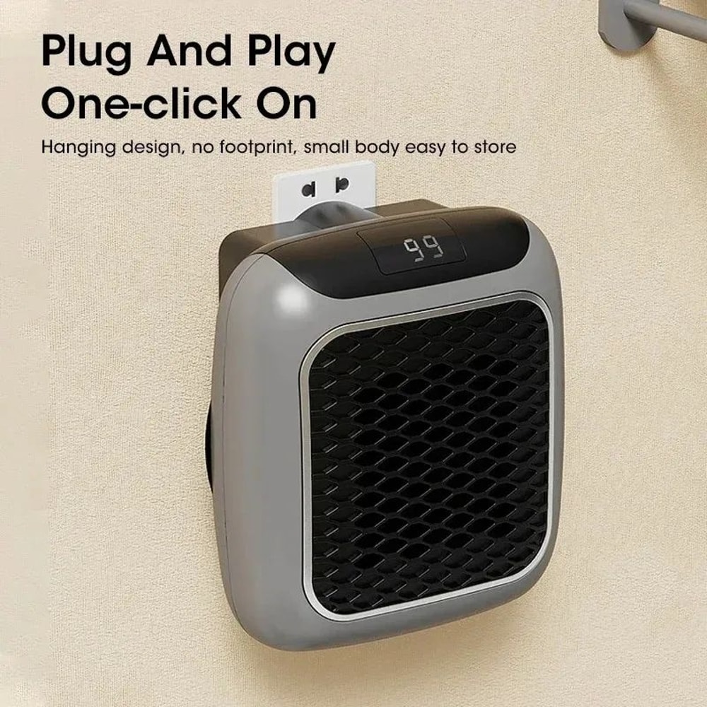 500W WallMounted Electric Heater Mini Warm Air Blower Plugin Hot Fan Radiator With Remote Control 1