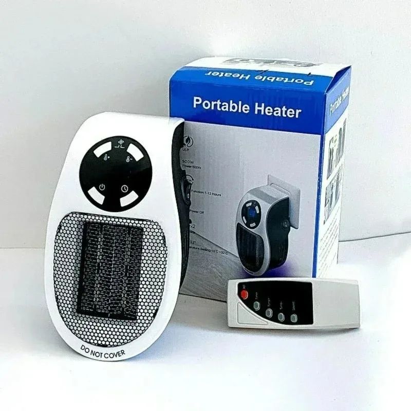 500W WallMounted Electric Heater Mini Warm Air Blower Plugin Hot Fan Radiator With Remote Control 5