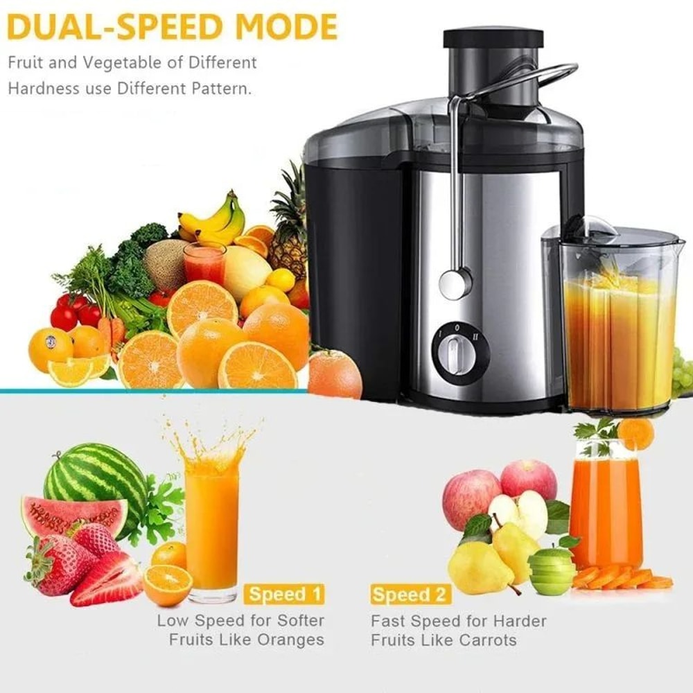 800W Centrifugal Juicer Powerful Juice Extractor For Fruits Vegetables Easy Clean Stainless Steel 4