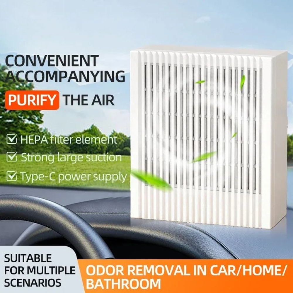 Desktop Air Purifier With HEPA Filter Portable Air Cleaner Odor Remover Mini Air Freshener For Car 1