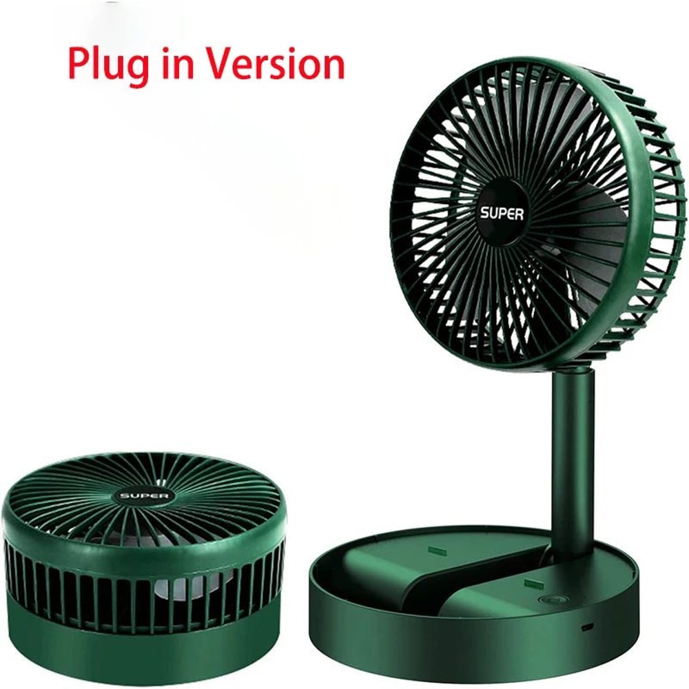 Portable Folding Fan Mini Stand Desktop Floor Air Circulation Fan Adjustable Height Quiet 3Speed 6