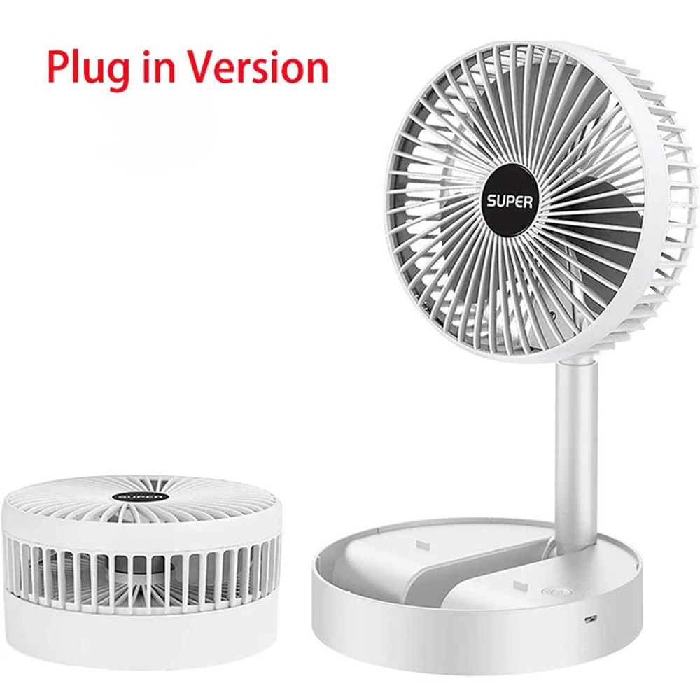 Portable Folding Fan Mini Stand Desktop Floor Air Circulation Fan Adjustable Height Quiet 3Speed 7
