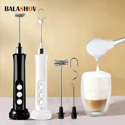 handheld electric milk frother 3-in-1 rechargeable milk foam maker 3-speed adjustable mini mixer