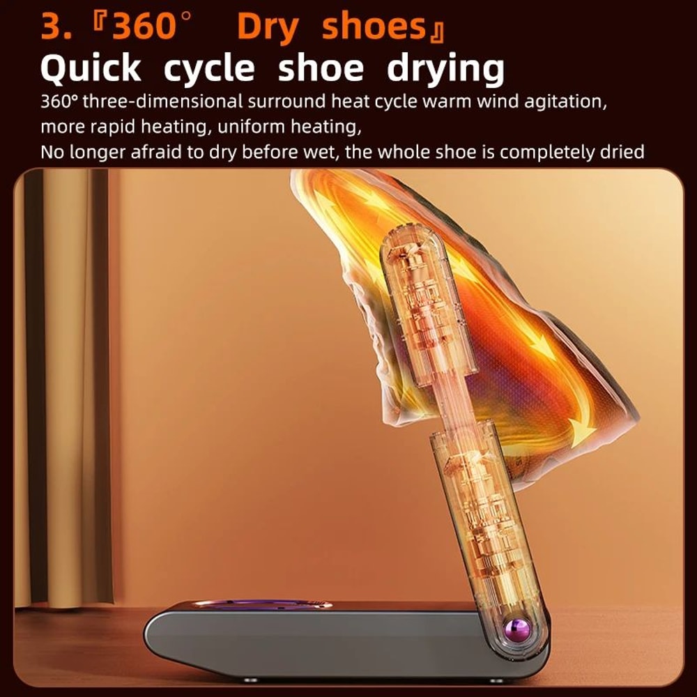 Portable Electric Shoe Dryer Foldable Shoe And Boot Dryer With Smart Display Deodorizing Sterilizin 4