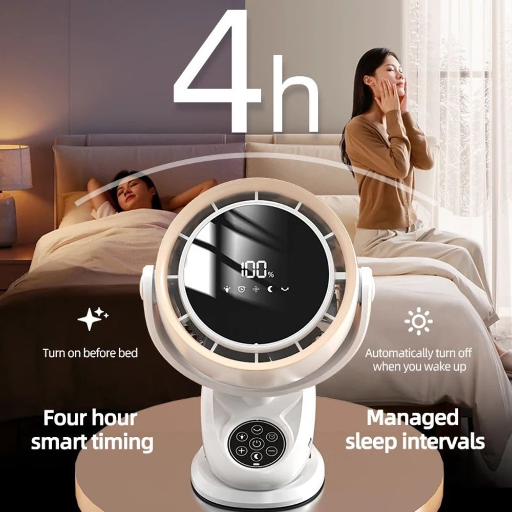 Rechargeable Circulating Clip Fan With Remote Control Mini Desktop Fan With 4000 MAh Battery Nigh 5