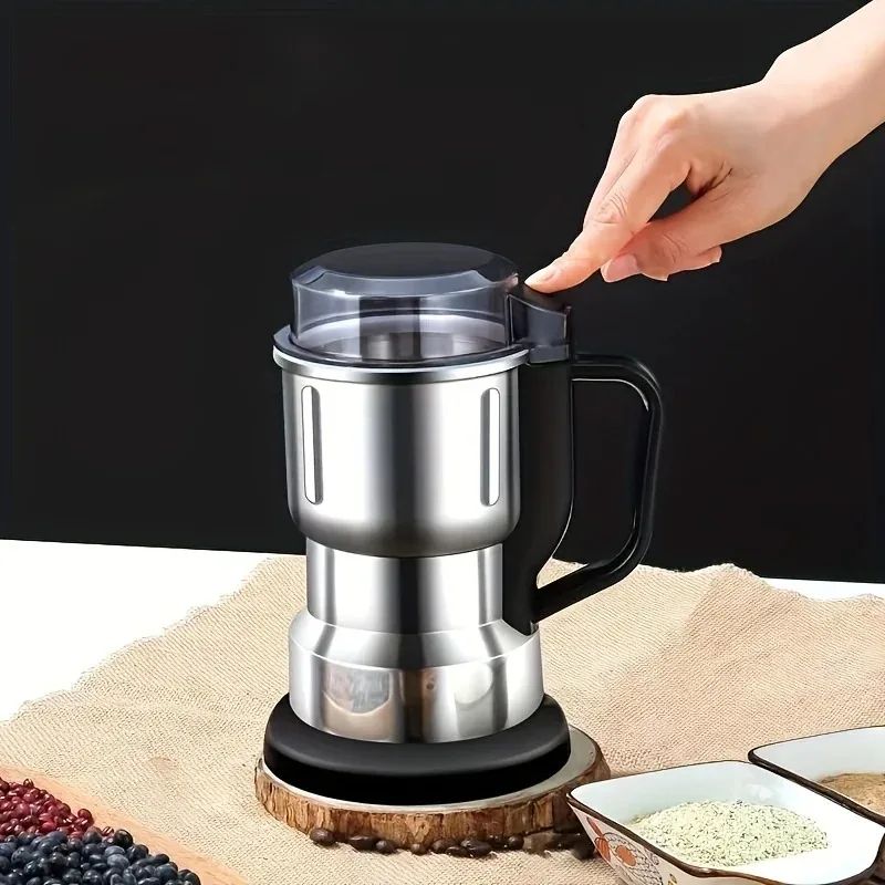 Portable Electric Coffee Grinder Multipurpose Stainless Steel Spice Grinder Compact Household Mill 2