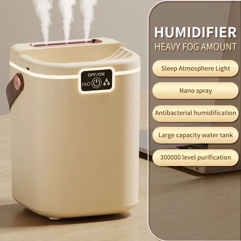 ThreeNozzle Desktop Humidifier With Night Light 2 L LargeCapacity USB Humidifier With Adjustable M 0