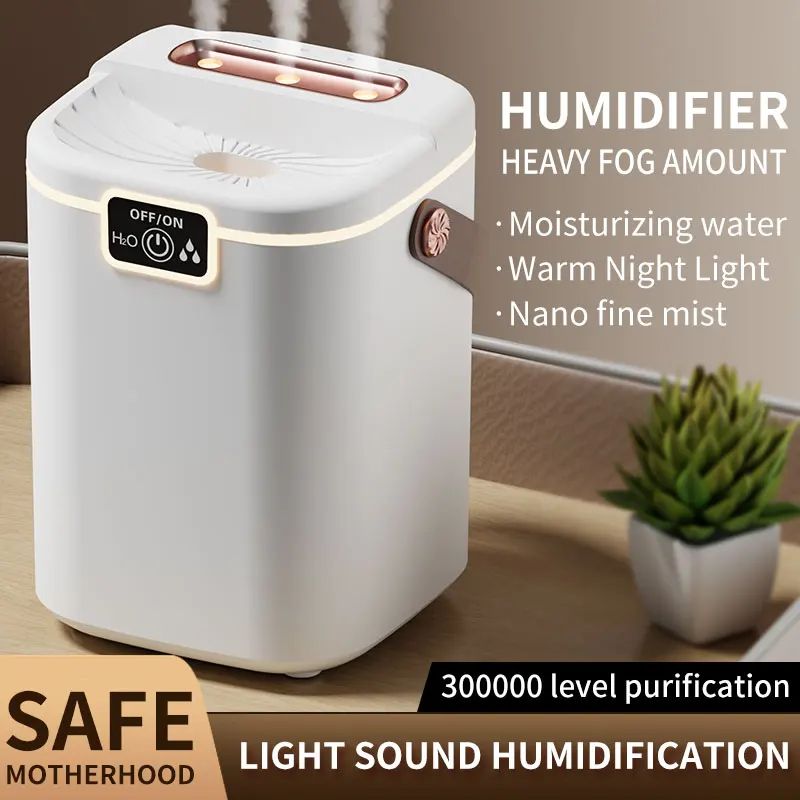 ThreeNozzle Desktop Humidifier With Night Light 2 L LargeCapacity USB Humidifier With Adjustable M 2