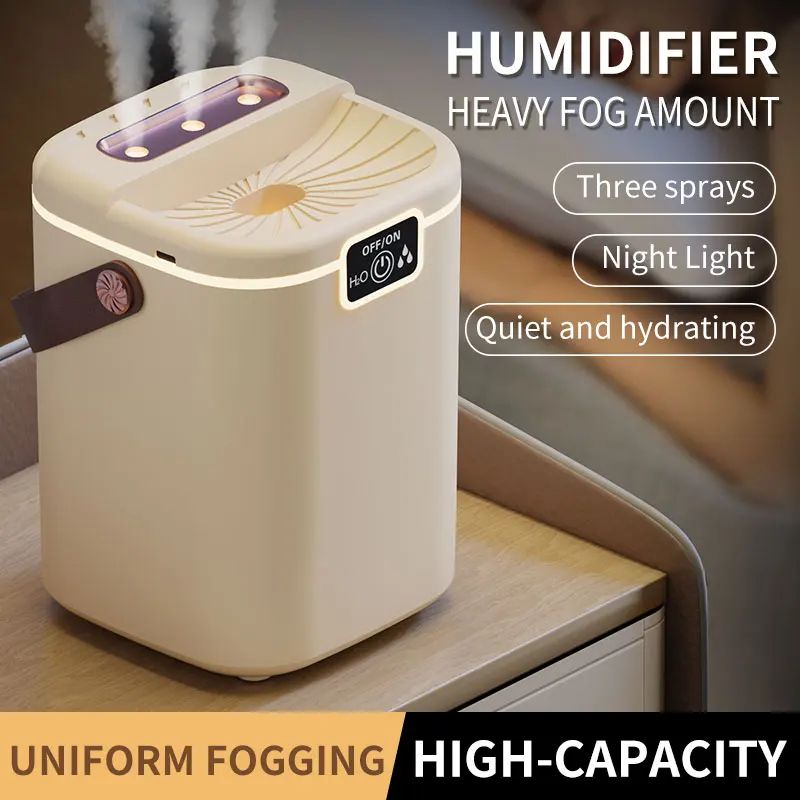 ThreeNozzle Desktop Humidifier With Night Light 2 L LargeCapacity USB Humidifier With Adjustable M 3