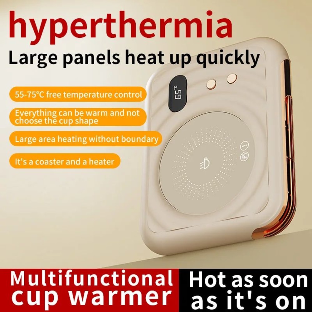 Electric Cup Warmer With Thermostatic Heating 3Speed Adjustable Coffee Mug Warmer Coaster For Tea 2