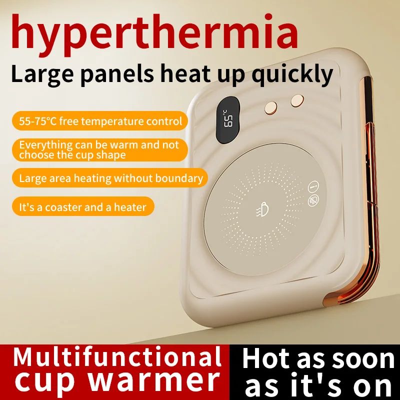 Electric Cup Warmer With Thermostatic Heating 3Speed Adjustable Coffee Mug Warmer Coaster For Tea 2