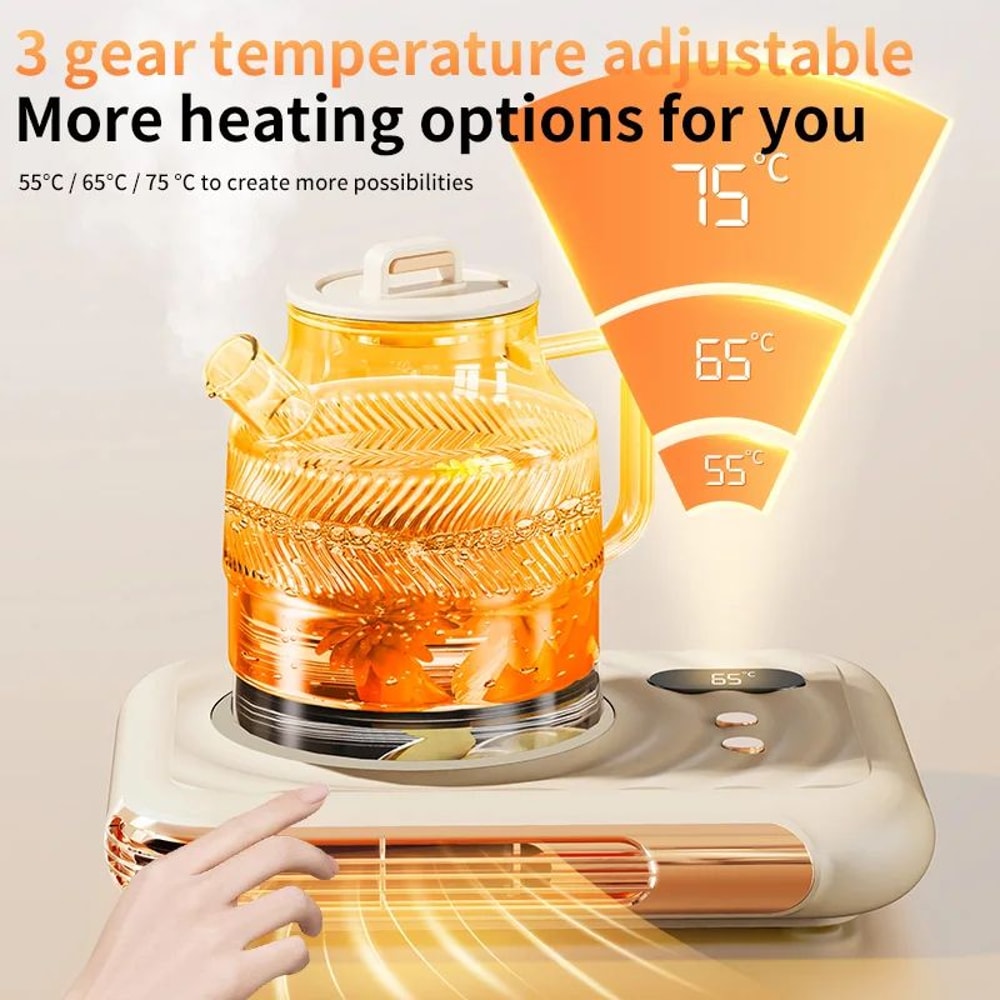 Electric Cup Warmer With Thermostatic Heating 3Speed Adjustable Coffee Mug Warmer Coaster For Tea 3