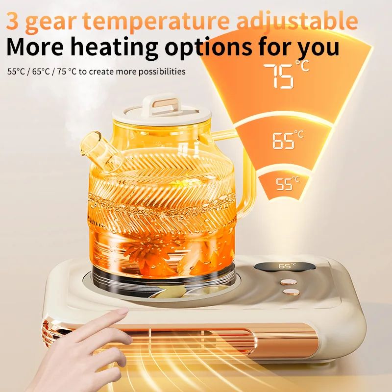 Electric Cup Warmer With Thermostatic Heating 3Speed Adjustable Coffee Mug Warmer Coaster For Tea 3