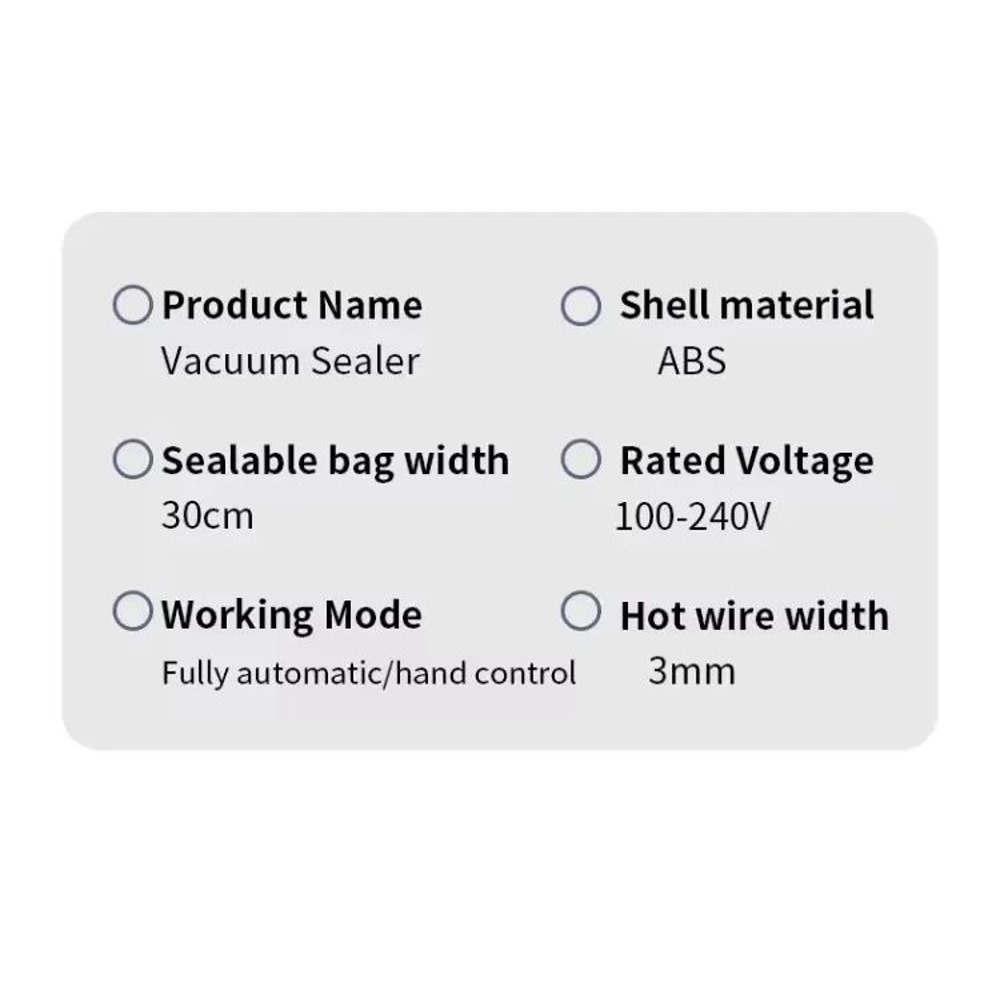 Electric Vacuum Sealer OneTouch Food Packaging Machine Kitchen Vacuum Storage Tool With BuiltIn Cu 8