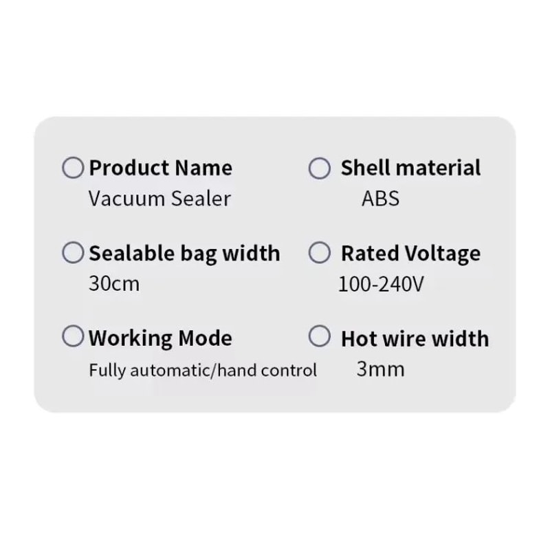 Electric Vacuum Sealer OneTouch Food Packaging Machine Kitchen Vacuum Storage Tool With BuiltIn Cu 8