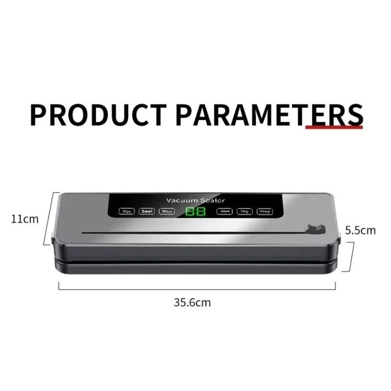 Electric Vacuum Sealer OneTouch Food Packaging Machine Kitchen Vacuum Storage Tool With BuiltIn Cu 6