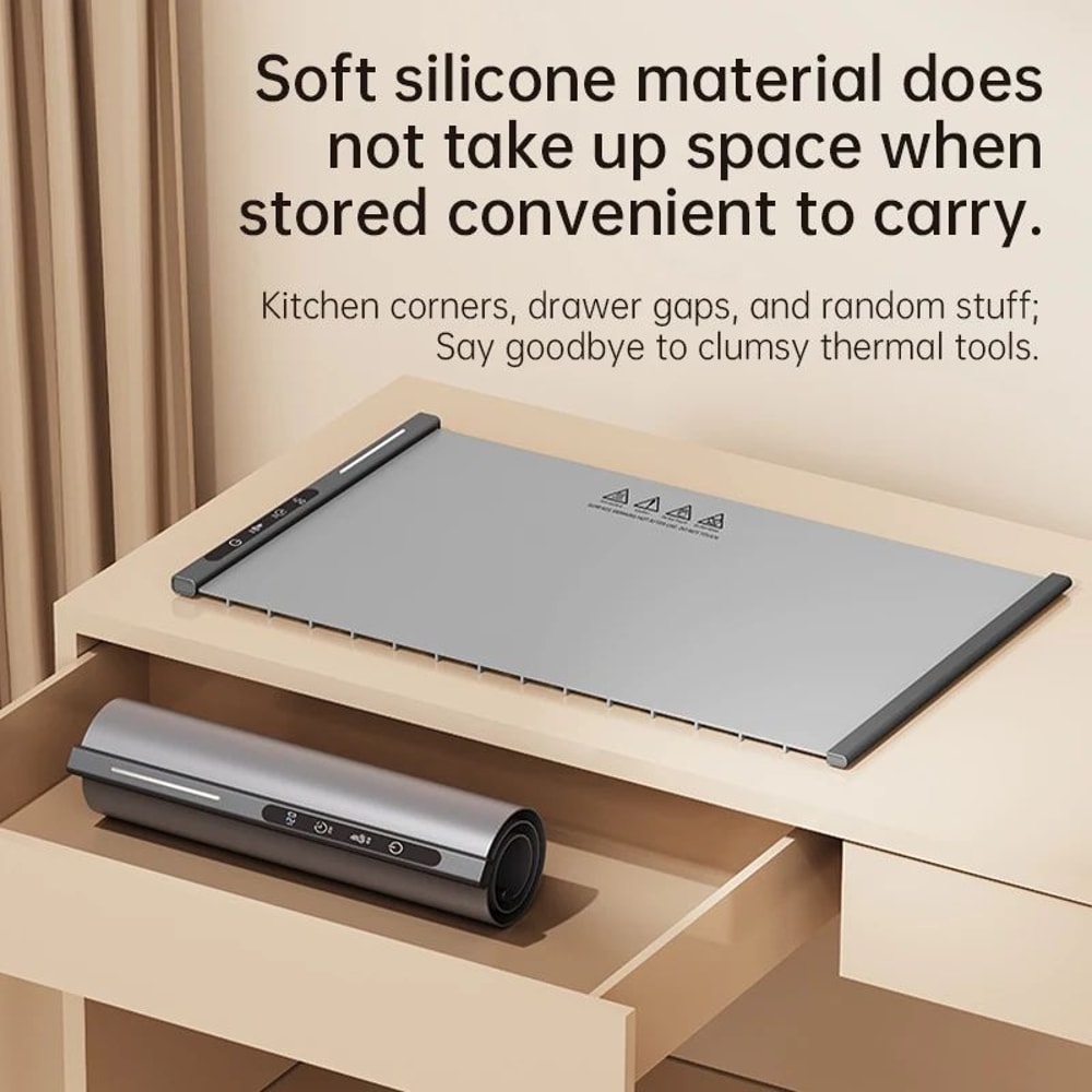 Flexible Silicone Food Warmer Mat Foldable Electric Warming Tray ConstantHeat Food Warming Board 0