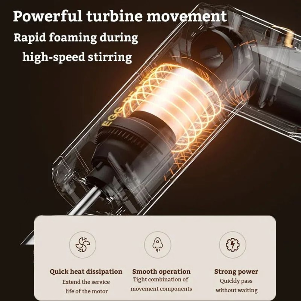 Wireless Electric Egg Beater Rechargeable Foldable Handheld Food Mixer Cake Cream Mixer With Dual