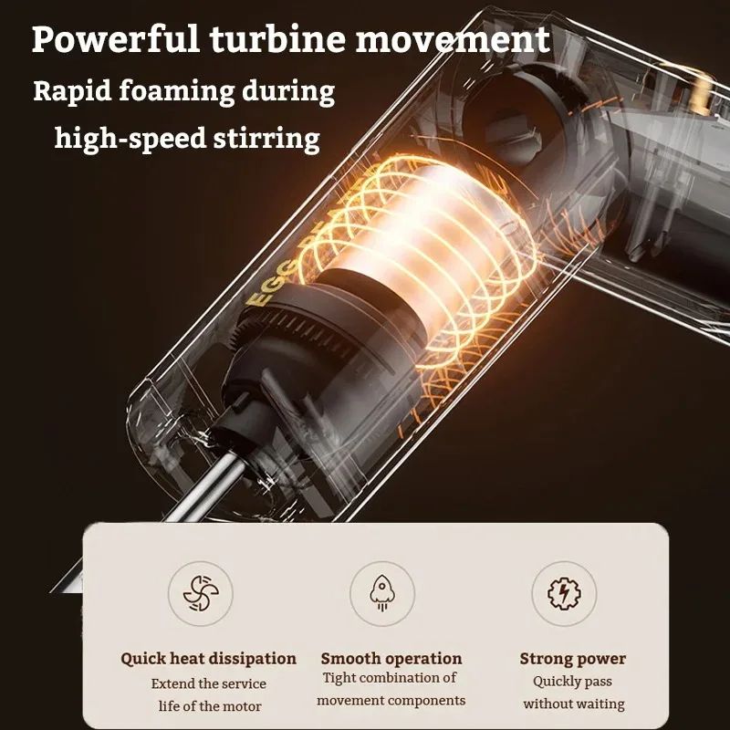 Wireless Electric Egg Beater Rechargeable Foldable Handheld Food Mixer Cake Cream Mixer With Dual