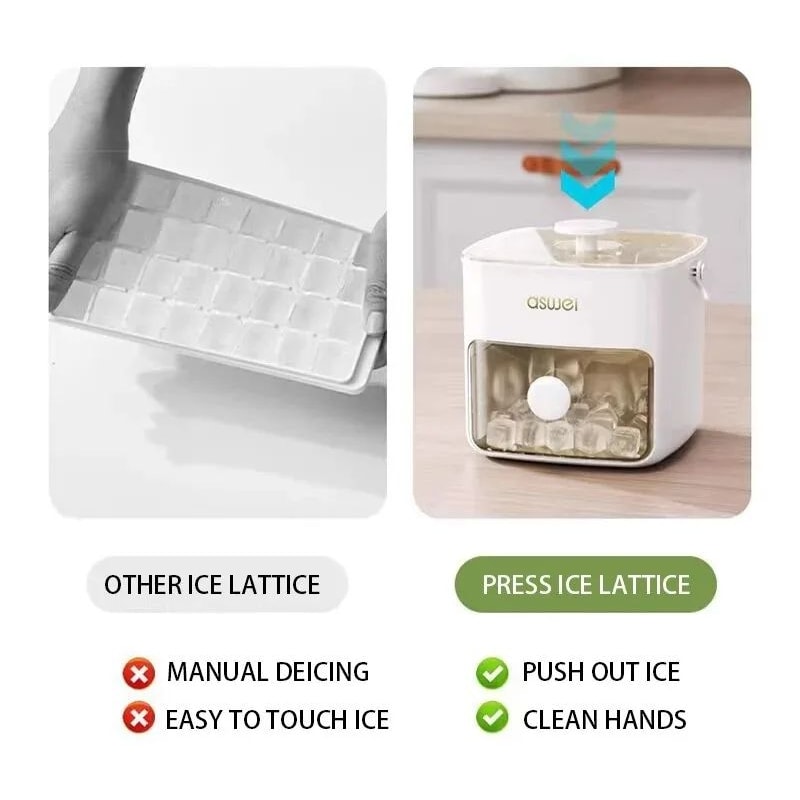 48Grid Ice Cube Mold LargeCapacity Ice Maker Box OneTouch Release Portable Ice Tray 5