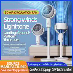 rechargeable air circulation fan oscillating stand fan – adjustable height household fan with remote & 5 gears