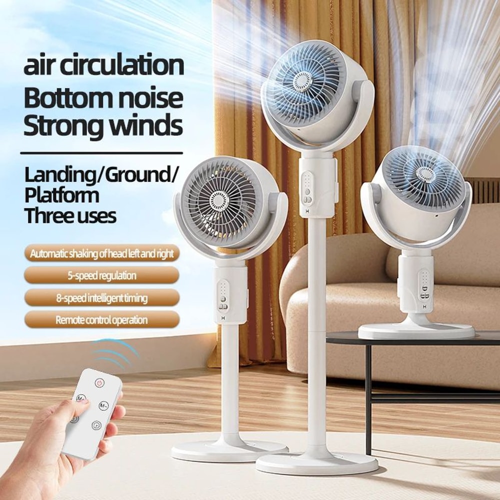 Rechargeable Air Circulation Fan Oscillating Stand Fan Adjustable Height Household Fan With Remote 1