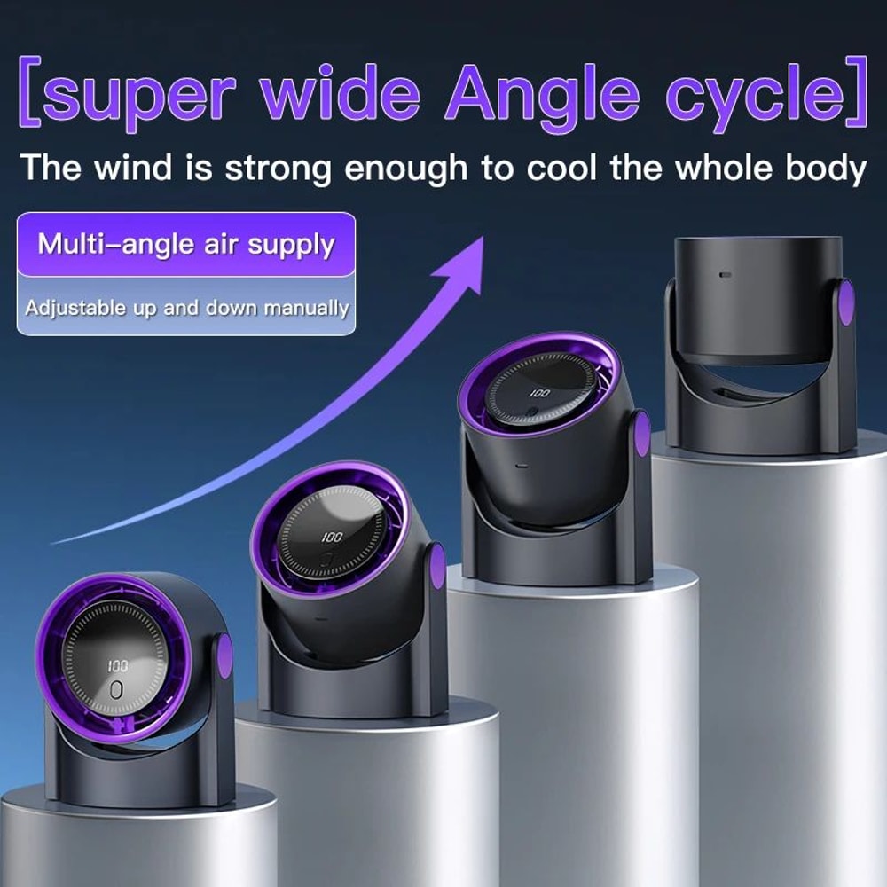 Mini Desktop Circulating Fan USB Rechargeable 4Speed HighSpeed Cooling Fan With Reverse Rotation 0