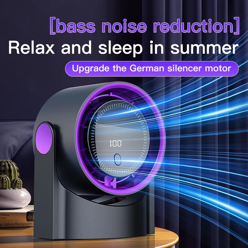 Mini Desktop Circulating Fan USB Rechargeable 4Speed HighSpeed Cooling Fan With Reverse Rotation 1