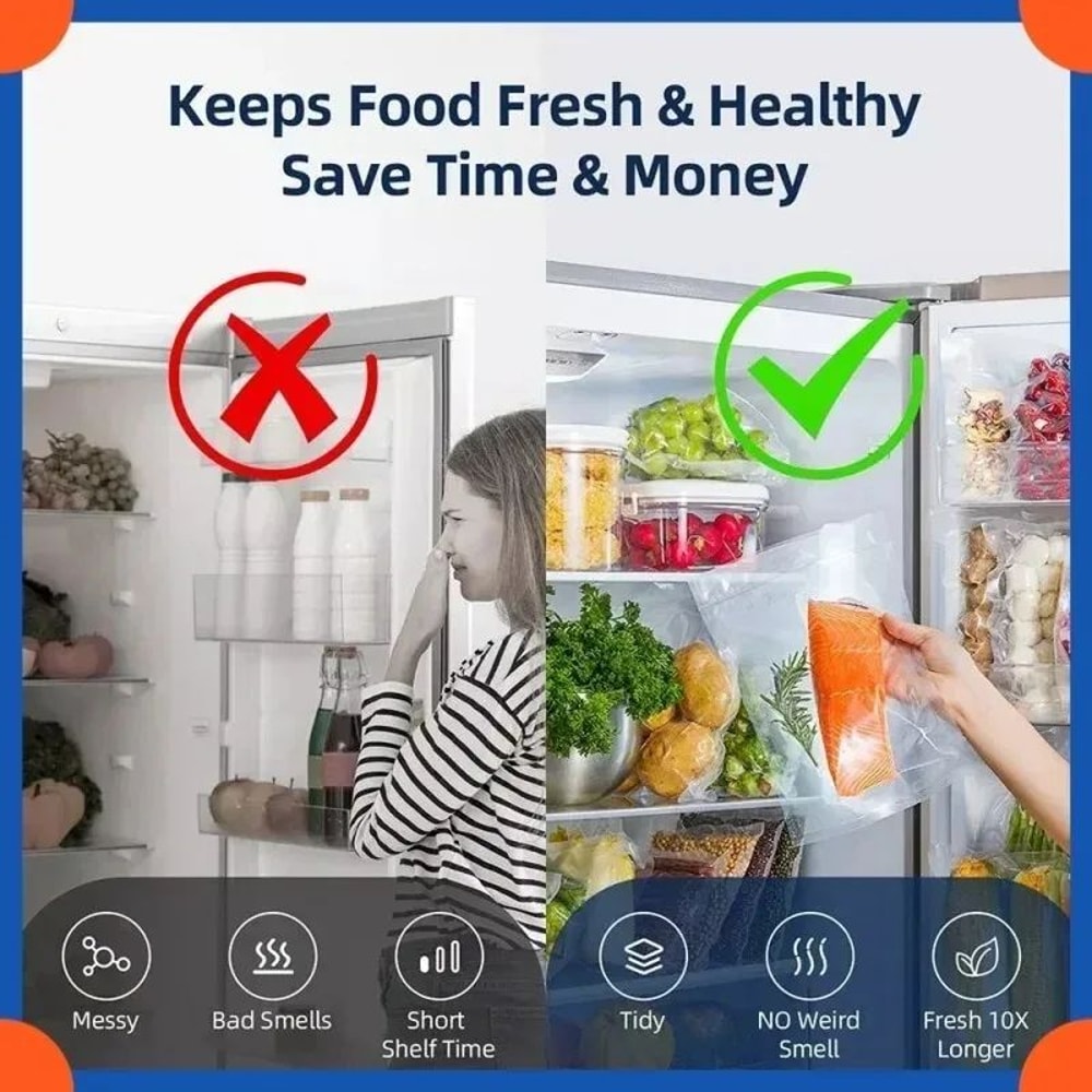 Electric Vacuum Sealer With BuiltIn Cutter OneTouch Food Vacuum Packaging Machine For Kitchen Stor 3