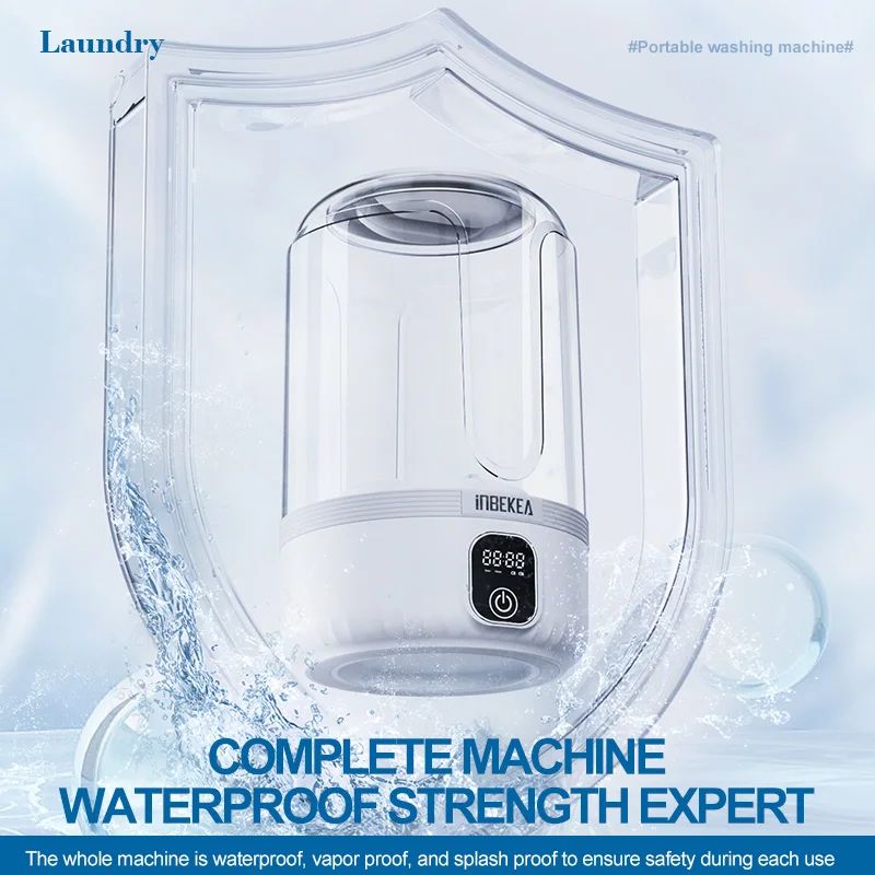 16 Qt Mini Portable Washing Machine Waterproof Wireless Compact Laundry Tool With 7000mAh Recharge 2