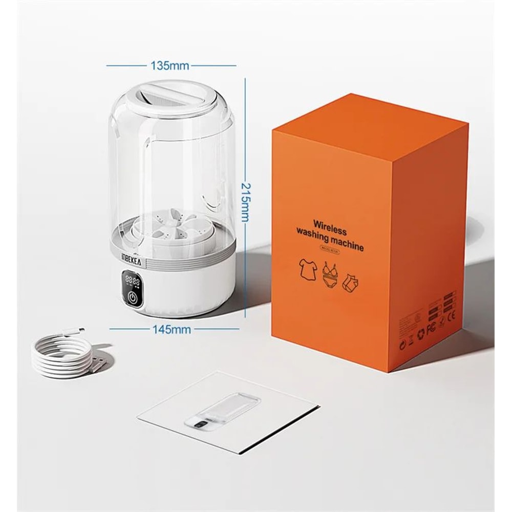 16 Qt Mini Portable Washing Machine Waterproof Wireless Compact Laundry Tool With 7000mAh Recharge 3