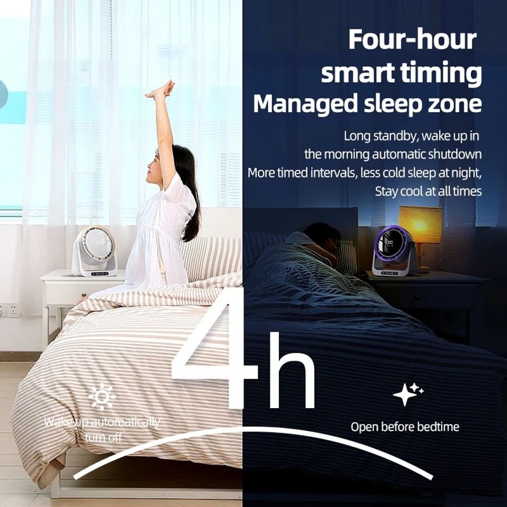 Desktop Circulating Fan With Remote Control Rechargeable Mini Table WallMounted Fan With Night Li 4