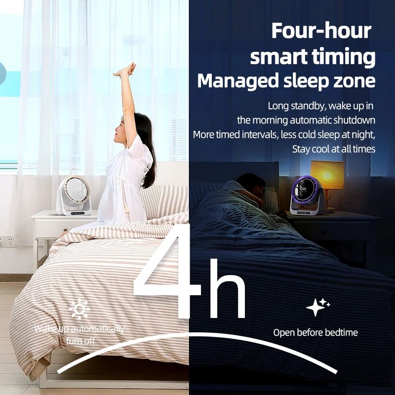 Desktop Circulating Fan With Remote Control Rechargeable Mini Table WallMounted Fan With Night Li 4