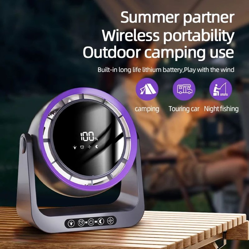 Desktop Circulating Fan With Remote Control Rechargeable Mini Table WallMounted Fan With Night Li 5