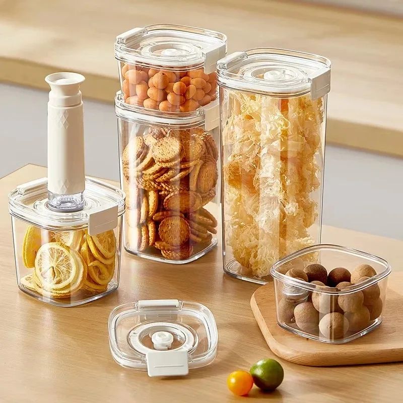 Electric Vacuum Sealed Canister With Pump Airtight MoistureProof Kitchen Cereal Storage Container 0