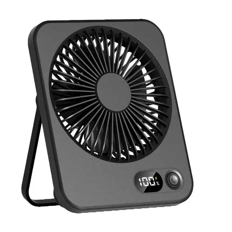 Portable Handheld Fan USB Rechargeable Mini Desktop Mute Table Fan With Power Display 5Speed Adju 6