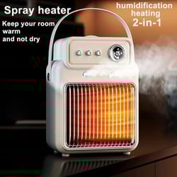 electric desktop heater with humidifier – 2-in-1 intelligent warm air heater with 3-speed adjustment for home & office