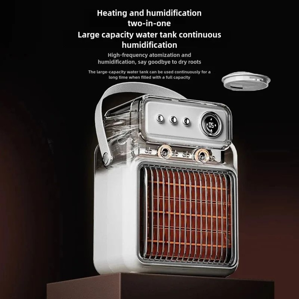 Electric Desktop Heater With Humidifier 2in1 Intelligent Warm Air Heater With 3Speed Adjustment Fo 3