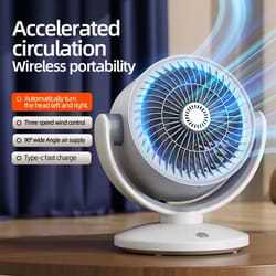 desktop circulating fan type-c fast charging –mini oscillating table fan with 3-speed air circulation for camping & home