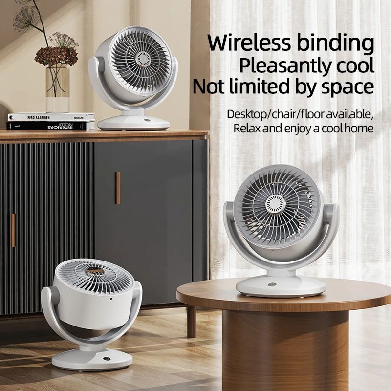 Desktop Circulating Fan TypeC Fast Charging Mini Oscillating Table Fan With 3Speed Air Circulation 3