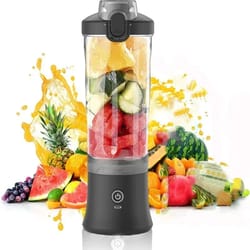 portable electric fruit juicer blender usb rechargeable – 20.3 fl oz multi-functional smoothie mixer with 6-blade system