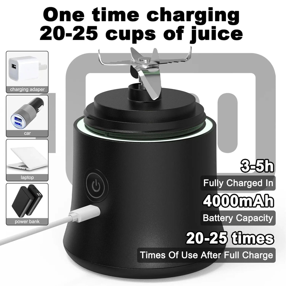 Portable Electric Fruit Juicer Blender USB Rechargeable 203 Fl Oz MultiFunctional Smoothie Mixer W 3