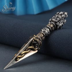 nepal tibetan brass vajra pendant – 2.64 in copper buddhist necklace accessory spiritual gift