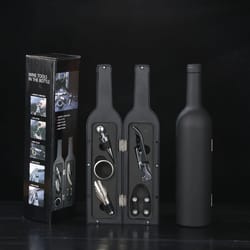 premium wine tool kit – 5-piece corkscrew & accessories set for home bars, travel & gifting