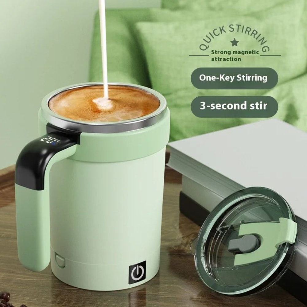 Smart SelfStirring Temperature Display Mug USB Rechargeable Magnetic Coffee Protein Mixer Cup 13 1