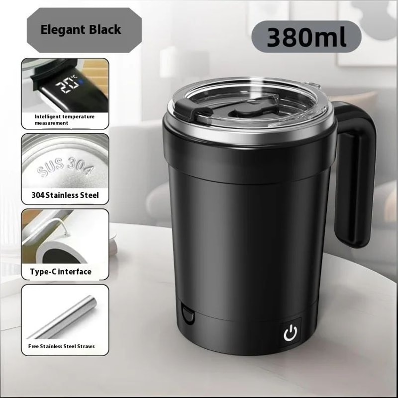 Smart SelfStirring Temperature Display Mug USB Rechargeable Magnetic Coffee Protein Mixer Cup 13 6