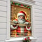 Santa Claus Christmas Window Cover 2D Indoor Outdoor Holiday Photo Backdrop Polyester Decoration 0