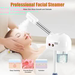 professional ozone facial steamer – height adjustable 360° rotating hot mist salon & spa steaming machine with wheels