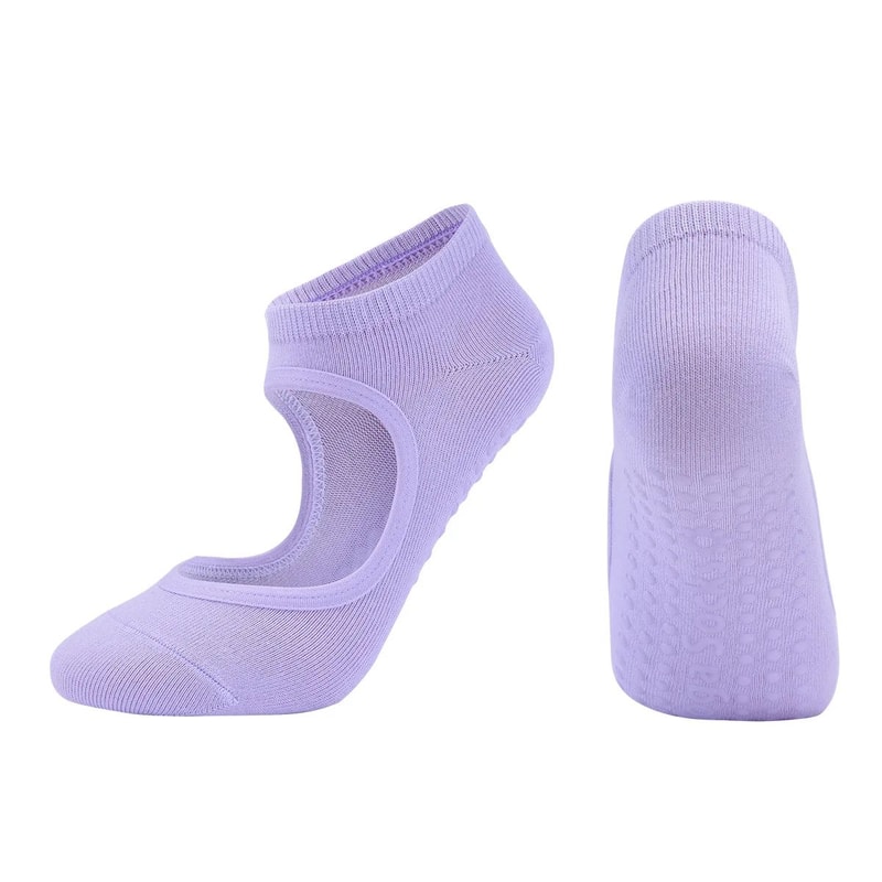 Womens Silicone AntiSlip Backless Yoga Socks US 5105 NonSlip Pilates Ballet Fitness Grip Socks 14