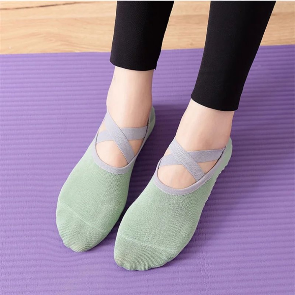 Professional Womens Backless Yoga Socks Silicone AntiSlip Ballet Pilates Grip Socks 3